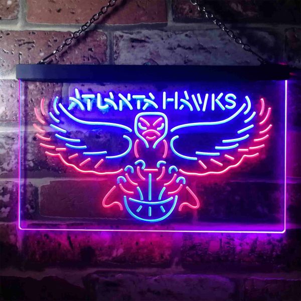 Atlanta Hawks Logo Neon Dual LED Sign